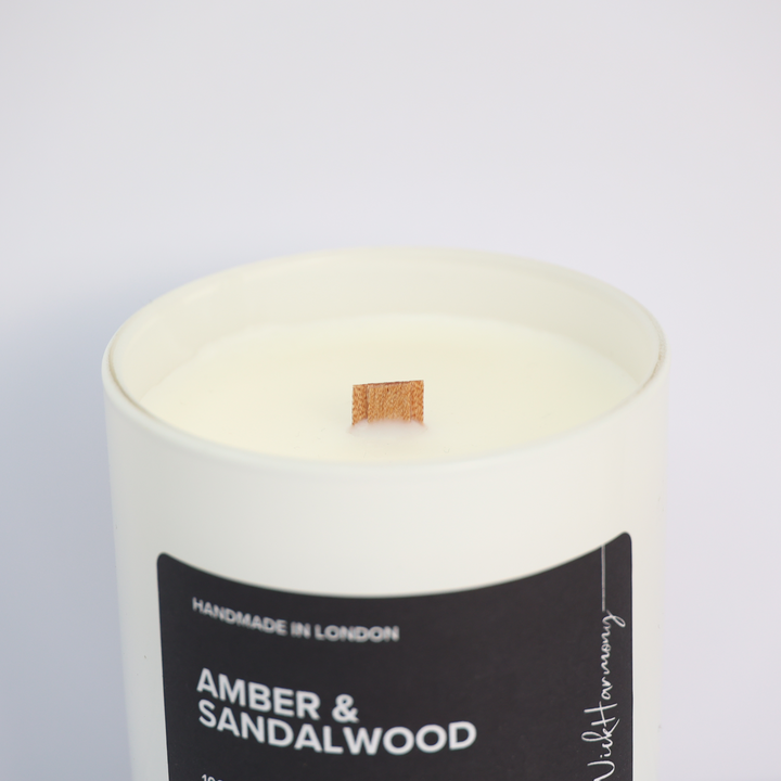 Amber & Sandalwood | White Matte Jar Candle