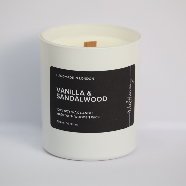 Vanilla & Sandalwood | White Matte Jar Candle