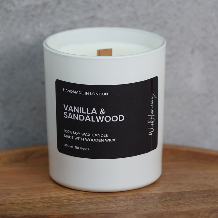 Vanilla & Sandalwood | White Matte Jar Candle